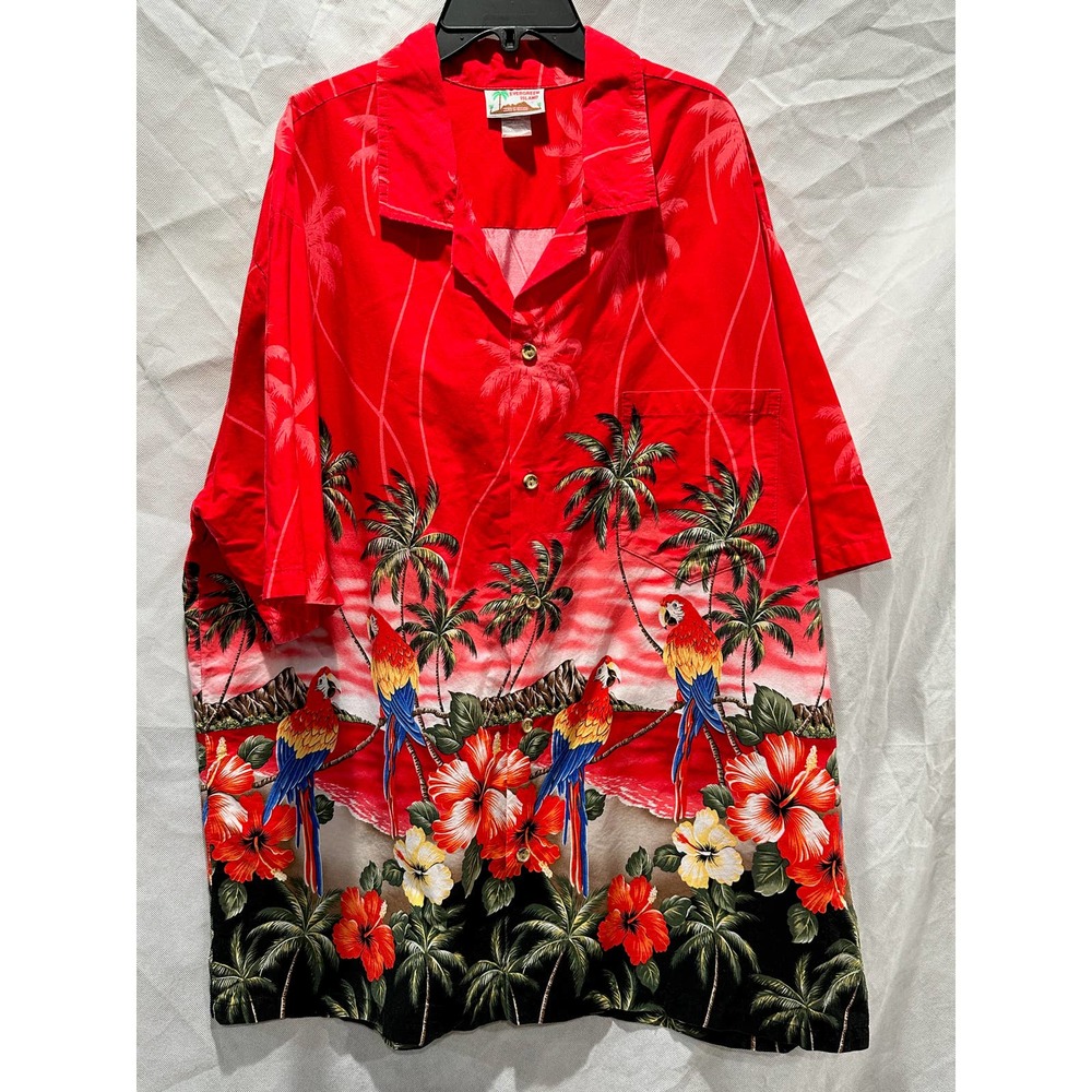 Vintage Evergreen Island Cotton Shirt - Mens 2XL